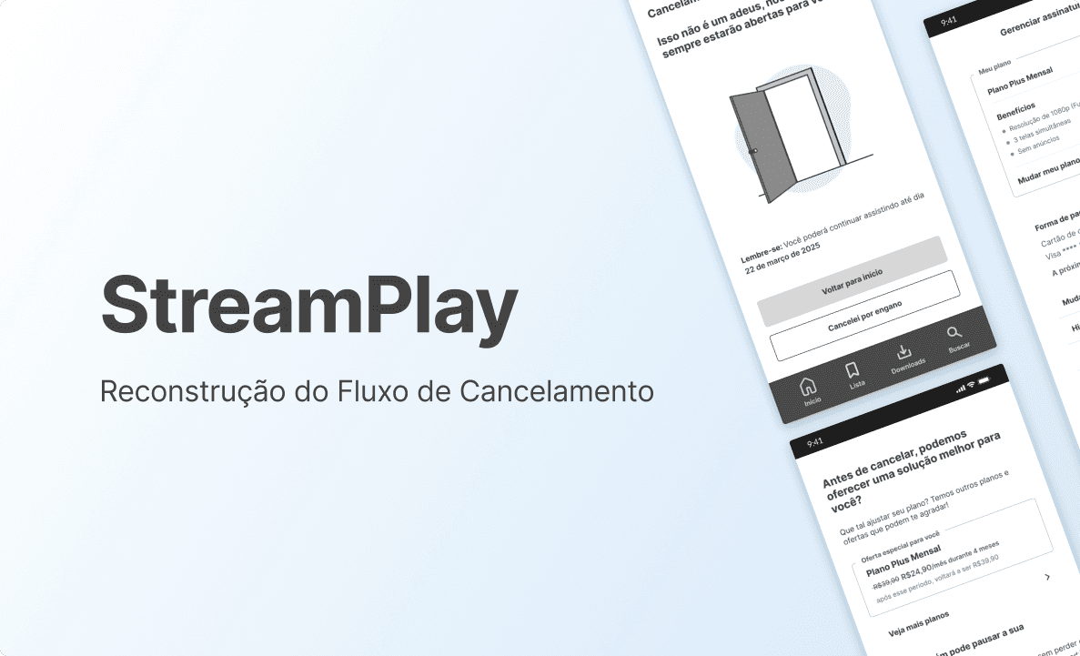 Capa do projeto StreamPlay - Fluxo de Cancelamento